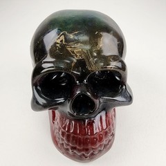 Handmade Multicolor Gold Dusted Epoxy Skull Red & Green