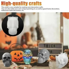 DIY 3D Silicone Resin Casting Mold Skull Head Halloween Mould Tool Epoxy Craft