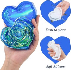 Heart Jar Resin Mold with Rose Lid Epoxy Resin Storage Box Casting Molds DIY …