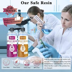 Epoxy Resin 32oz Crystal Clear Not Yellowing Self Leveling Casting Kit Shabebe