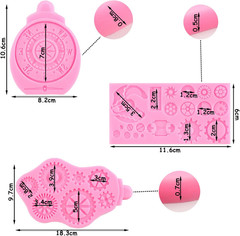 Steampunk Gear Silicone Mold Compass Cogs Gears Teeth Fondant Molds for Steampun