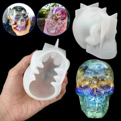 DIY 3D Silicone Resin Casting Mold Skull Head Halloween Mould Tool Epoxy Craft