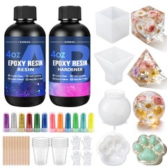 Epoxy Resin Kit for Beginners, Resin Kit with Molds, 8OZ Epoxy Kit with 12-Co…