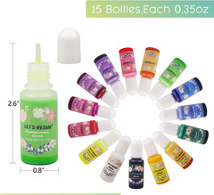 LETS RESIN Epoxy Resin Dye15 Color Translucent Multicolor