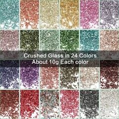 24 Colors Crushed Glass for Crafts, Crushed Glass Glitter for Resin Art Broken G