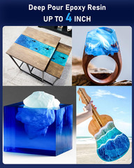 1.5 Gallon Deep Pour Epoxy Resin Kit, 2 to 4 Inch Depth High Gloss & Clear, Bubb