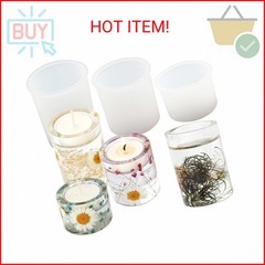 3PCS Tealight Holder Mold Votive Candle Holder Resin Mold Cylinder Silicone Moul