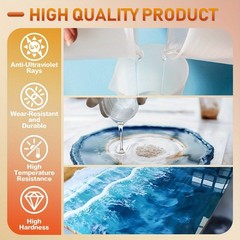 Crystal Clear Epoxy Resin Kit 80oz Self-Leveling Coating And Casting Resin, High