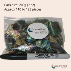 Abalone (Pāua) Shell Pieces-7.05Oz Pack-For Crafts, Jewelry Making, Resin Art, I