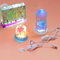 3Pcs Resin Silicone Mold Project Accessories USB Circular Light Strip round