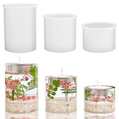 3 Sizes Tealight Holder Molds Votive Candle Holder Silicone Cylinder Molds