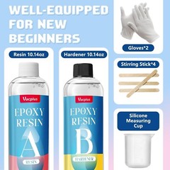 20.28oz Epoxy Resin, Crystal Clear Kit, High-Gloss & Bubbles Free Self Leveling