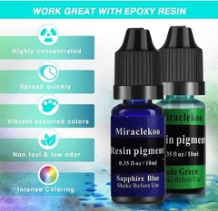 Mixable 12 Color Epoxy Resin Pigment Kit, 10ml Each – Ideal for Jewelry & Crafts
