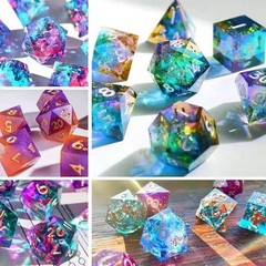 Dice Resin Molds Silicone, DND Dice and Dice Box Epoxy Resin Molds 7 Standard Po