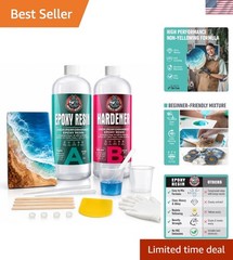 32oz Crystal Clear Epoxy Resin Kit – Self-Leveling, UV & Moisture Resistant