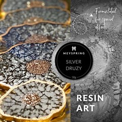 MEYSPRING Silver Druzy Mica Powder for Epoxy – Resin Color Pigment