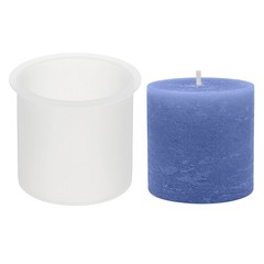 3.7 Inch Resin Mould for Candle Making, Cylinder Silicone Moulds, White