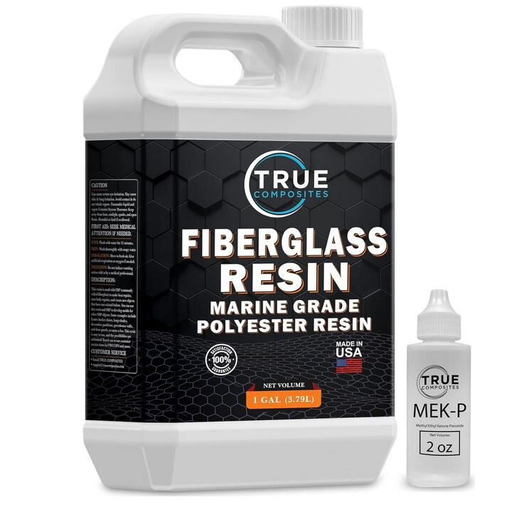 Fiberglass Laminating Resin & Hardener Marine Grade Polyester 1 Gallon Kit