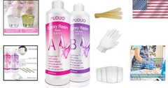 Fast-Curing Crystal Clear Epoxy Resin Kit – 16 Oz with Essential Accessories
