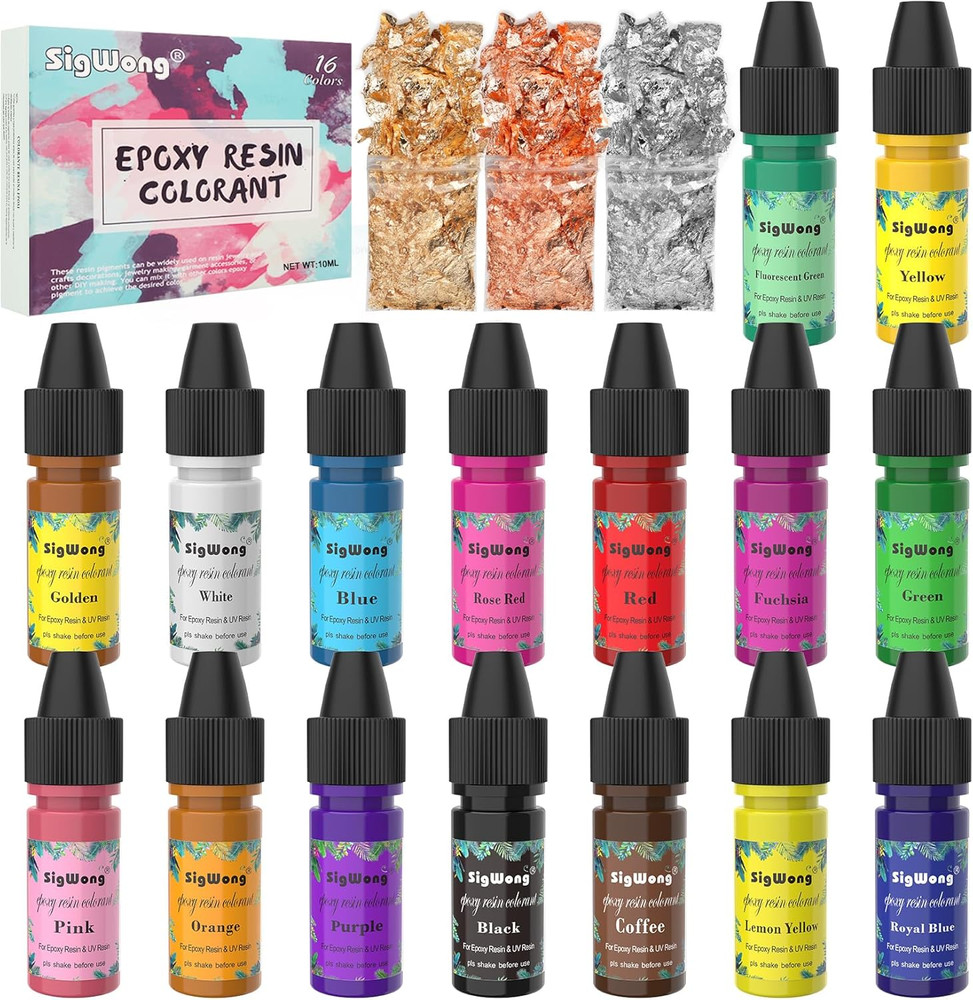 16 Color Liquid Epoxy Resin Pigment Set Translucent Dye DIY Jewelry Making