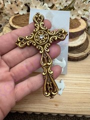 Golden cross Retro scrolls handmade silicone mold for crafts (small)