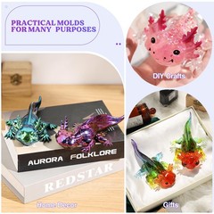 Let’s Resin Large Axolotl Molds Silicone, 3D Detailed Medium, clear
