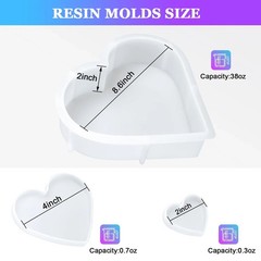 Large Heart Resin Molds Heart Shaped Silicone Molds for Epoxy Resin Large Res…