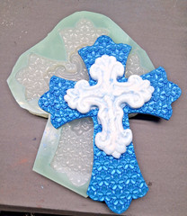 Handmade Double flower cross mold -MOLD ONLY-