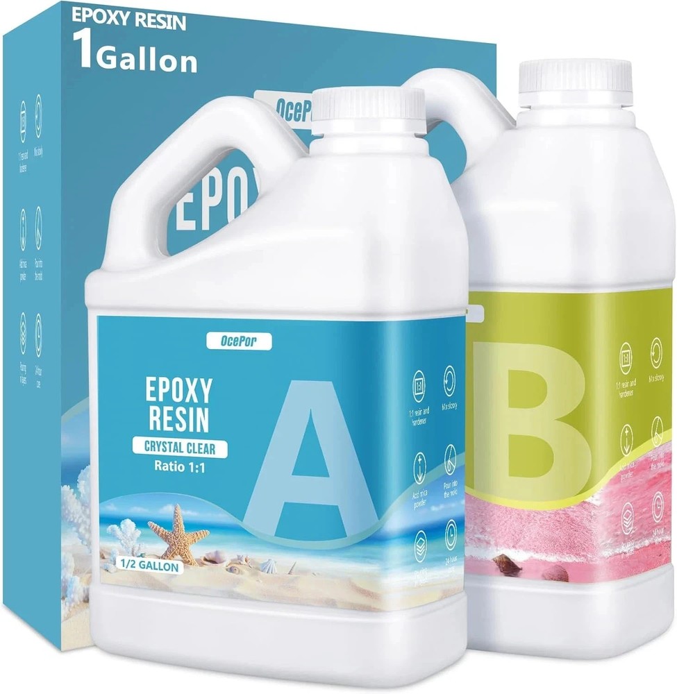 Epoxy Resin-1 Gallon, Crystal Clear Epoxy Resin Kit, No Yellowing No Bubble Art