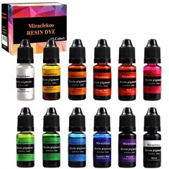 12 Colors Epoxy Resin Color Dye Colorant Liquid Epoxy Resin Pigment,10ml Each,
