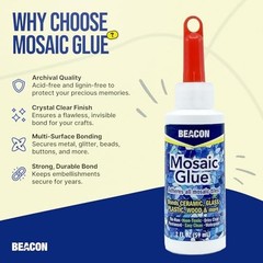 Beacon Mosaic Glue 2oz Non-Toxic Water Resistant Adhesive for Tiles & Crafts