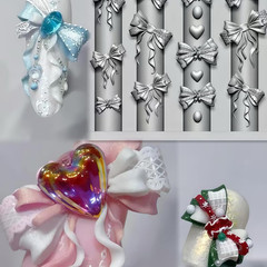 3D Silicone Bow Knot Molds for Gel Nail Art Accessories and Supplies