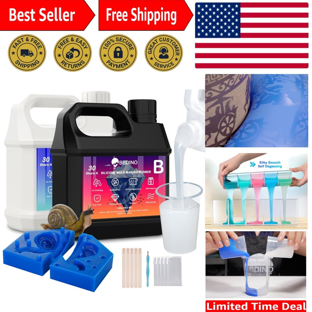 Translucent 4.4 lbs Silicone Mold Making Kit – Effortless Mix Ratio 1:1