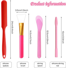 12 Pcs Silicone Stir Sticks Kit, Silicone Epoxy Brushes, Stir Tool Sticks, Mixin