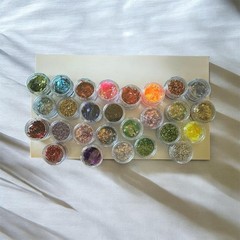 Lot of 36 Chunky Glitters & Diamond Fillers + 4 Resin Studio Mix-ins – for craft