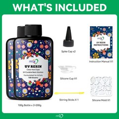 IVITA 300g Clear UV Resin Hard High Gloss UV Cure Epoxy Resin Crystal Premixed