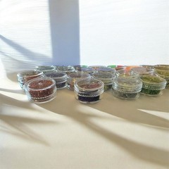 Lot of 36 Chunky Glitters & Diamond Fillers + 4 Resin Studio Mix-ins – for craft