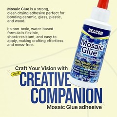Beacon Mosaic Glue 2oz Non-Toxic Water Resistant Adhesive for Tiles & Crafts