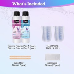 Translucent 8oz Silicone Mold Making Kit – High Flexibility & Easy Mixing