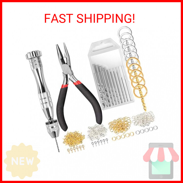 222 PCS Pin Vise Kit for Resin Molds, LEOBRO Steel Hand Drill with Drill Bits &