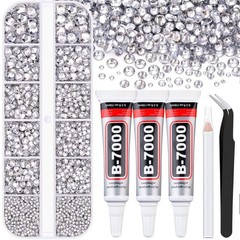 Resin Rhinestones for Crafting with B7000 Glue, 1 Box Clear Flatback Crystals