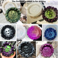Resin Mold, Silicone Ashtray Mold Halloween Skull DIY Craft Gift Epoxy Resin Cas