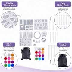 83PCS Resin Casting Silicone Molds Epoxy Spoon Kit Jewelry Making Pendant Craft