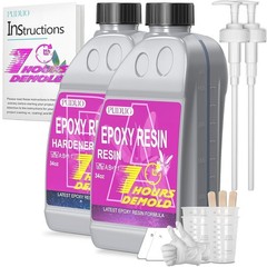 Fast Cure Epoxy Resin 68OZ, 1 Hour Quick Demold Epoxy Resin Kit, Crystal Clea…