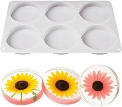 Resin Large Coaster Molds 6-Cavity Deep Round Silicone Molds for Resin