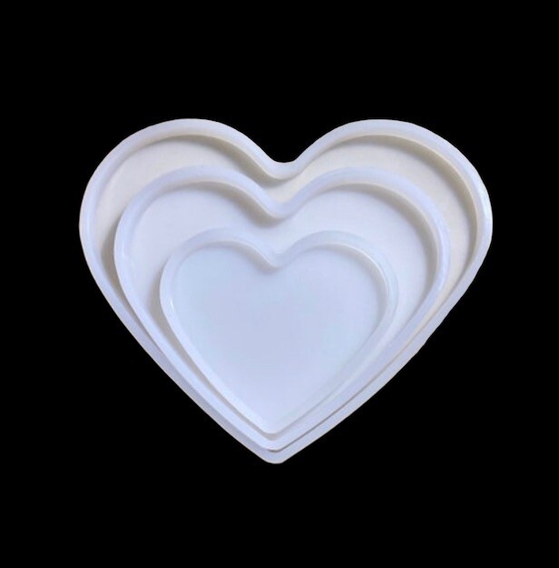 Heart Resin Silicone Molds Set Large Medium Small, Shiny Resin Silicone Molds