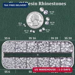 Resin Rhinestones for Crafting with B7000 Jewelry Glue, 1 Box Clear Flatback Cry
