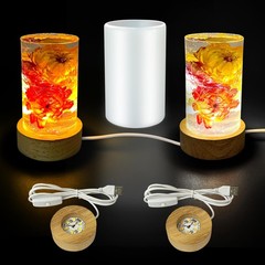 Voaesdk Cylinder Light Resin Mold,LED Silicone Resina Mould with 2 Pcs USB Po…