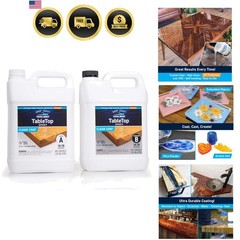 Table Top Epoxy Resin Kit – 2 Gallon Crystal Clear Epoxy with High Gloss & UV…