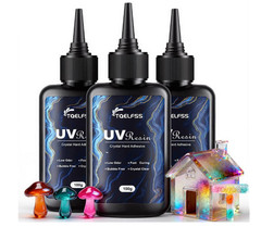 300g UV Resin,Crystal Clear,Hard UV Curing epoxy Resin, Upgraded Formula,odorles